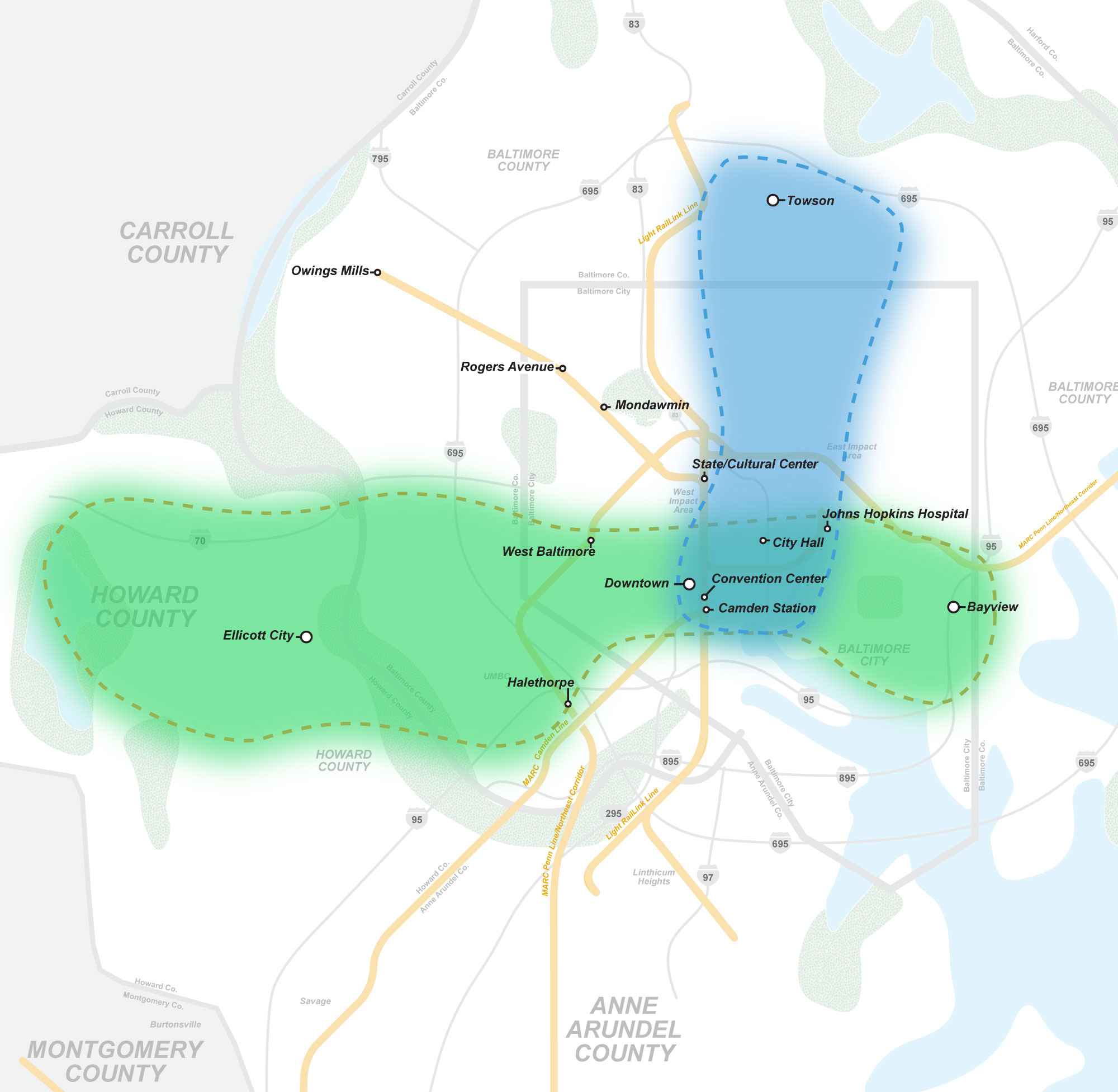 rtp overview map of potential corridor priorities